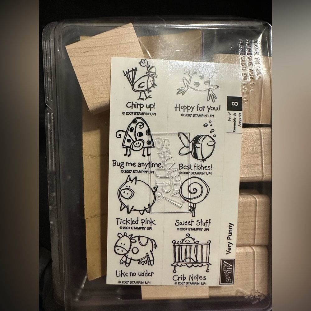 NWOT Stampin' Up! Very Punny Black and White Stamp Set